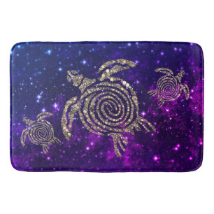 Tapis De Bain Dreamy Spiral Gold Shimmery Tortues de mer
