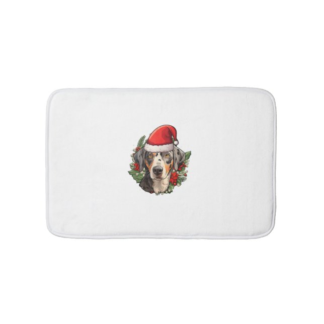 Tapis De Bain Drôle Chien de Noël Catahoula Leopard (Devant)