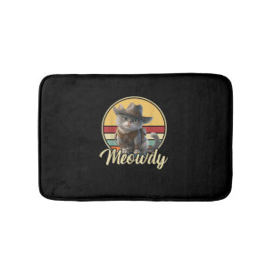 Tapis De Bain Drôle Cowboy Cat Mashup Meow Howdy Kitten Lovers M