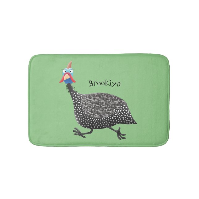 Tapis De Bain Drôle dessin animé d'oiseau de Guineafowl (Devant)