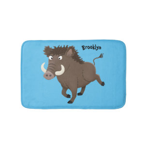 Tapis De Bain Drôle dessin humoristique de rasoir de sanglier