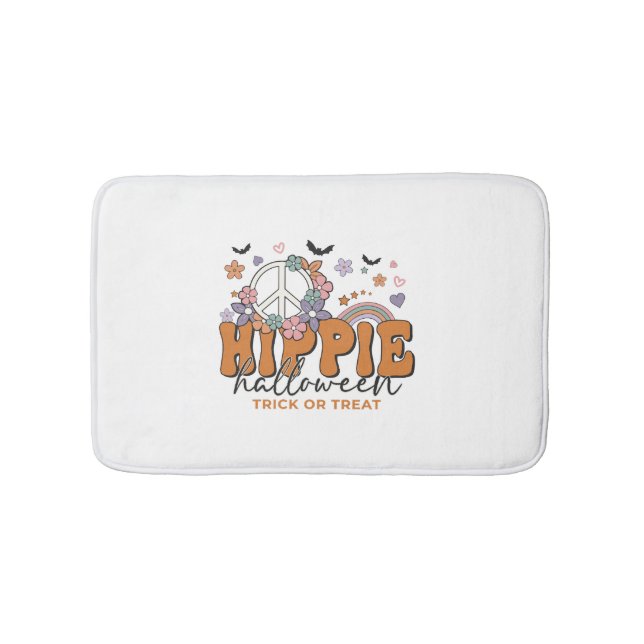 Tapis De Bain Drôle Halloween disant Hippie Halloween (Devant)