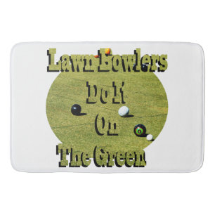 Tapis De Bain Drôle Les Bowlers De Pelouse Le Font Sur Le Vert,