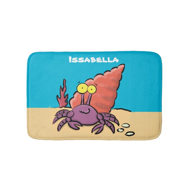 Tapis De Bain Drôle mignon caricature pourpre crabe ermite (Devant)
