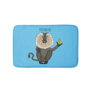 Tapis De Bain Drôle singe-singe macaque à queue de lion