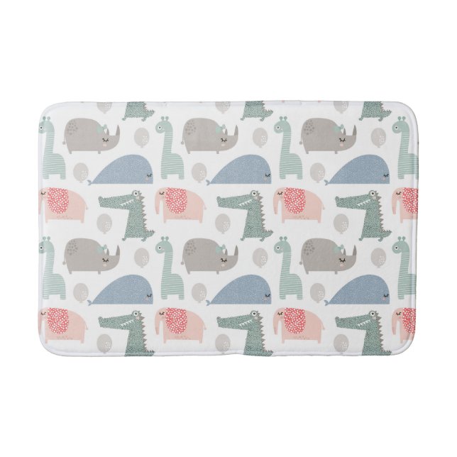 Tapis De Bain Drôle Visage mignon Doodle Motif animal (Devant)