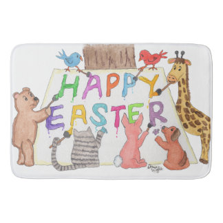 Tapis De Bain Easter Greeting Painted by Animals