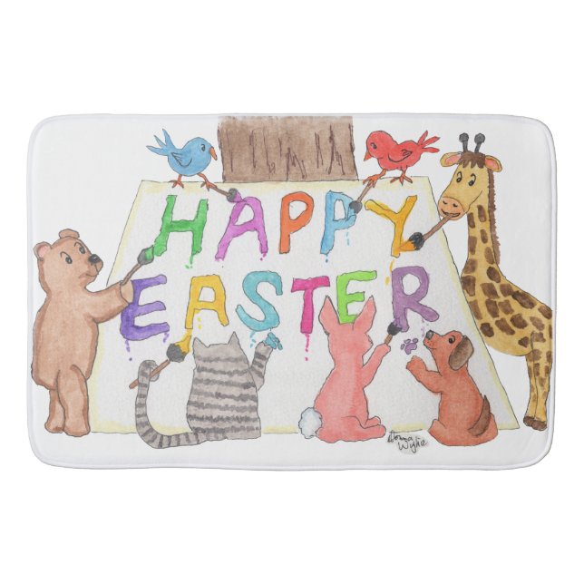 Tapis De Bain Easter Greeting Painted by Animals (Devant)
