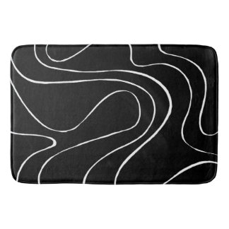 Tapis De Bain Ebb et flux 2 - Noir sur blanc