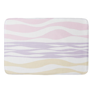 Tapis De Bain Ebb et flux - rose pastel, jaune et violet