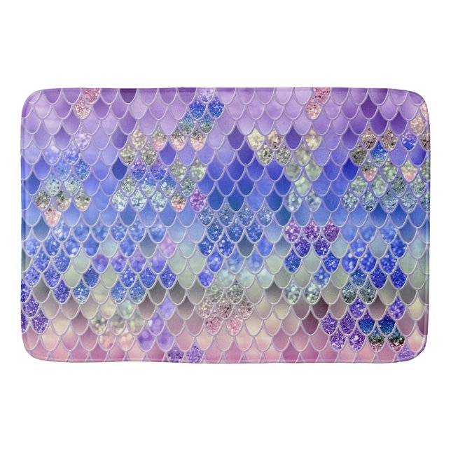 Tapis De Bain Échelles de Parties scintillant de sirène d'été #3 (Devant)