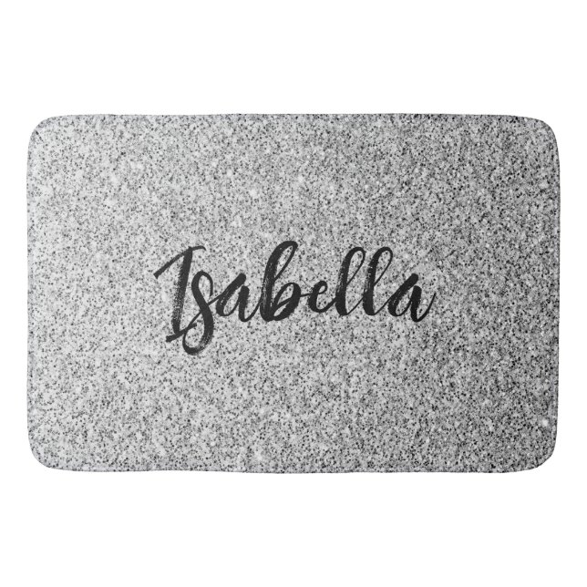 Tapis De Bain Éclaircissements de parties scintillant gris argen (Devant)