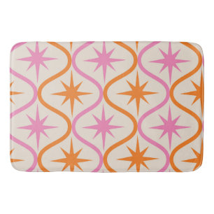 Tapis De Bain Éclats en forme d'étoiles orange rose du milieu du