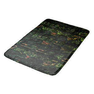 Tapis De Bain Écorce d'arbre sous verre martelé vert
