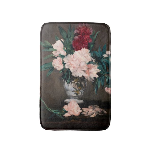 Tapis De Bain Edouard Manet - Vase de pivoines sur petit piédest (Devant (Vertical))