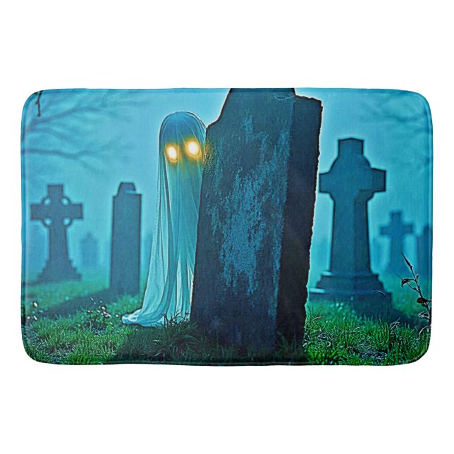 Tapis De Bain Eerie Glimpse du fantôme du cimetière (Devant)