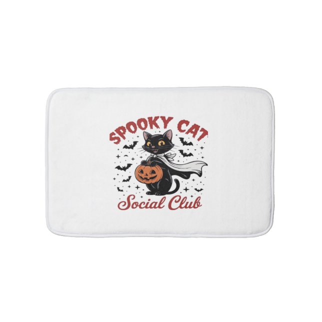 Tapis De Bain Éffrayant Cat Social Club PNG - Cute Halloween Cla (Devant)