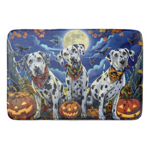 Tapis De Bain Éffrayant d'Halloween dalmate