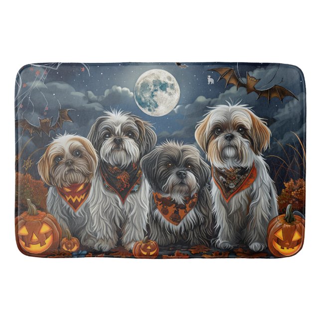 Tapis De Bain Éffrayant d'Halloween Malti Tzu (Devant)