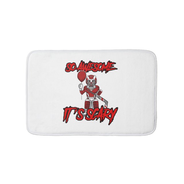Tapis De Bain Effrayant Drôle Halloween Clown Hockey gardien (Devant)