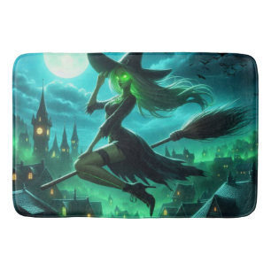 Tapis De Bain Éffrayante verdure Halloween sorcière