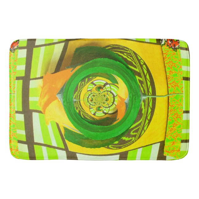 Tapis De Bain Elégance d'or : Beau art rose jaune africain (Devant)