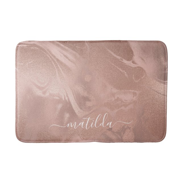 Tapis De Bain Élégant cuivre moderne rose gold marble look (Devant)