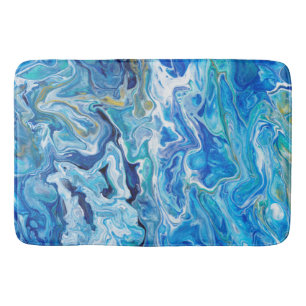 Tapis De Bain Élégant Dentelle Fou Agate 6 - Bleu Océan