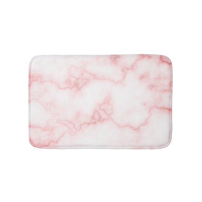 Tapis De Bain Élégant Faux Marbre Rose Mat (Devant)