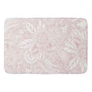 Tapis De Bain Elégant faux rose or design de mandala floral