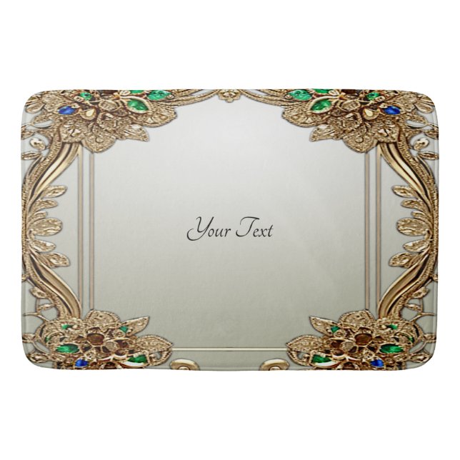 Tapis De Bain Elegant Gold Ornate Bath Mat (Devant)