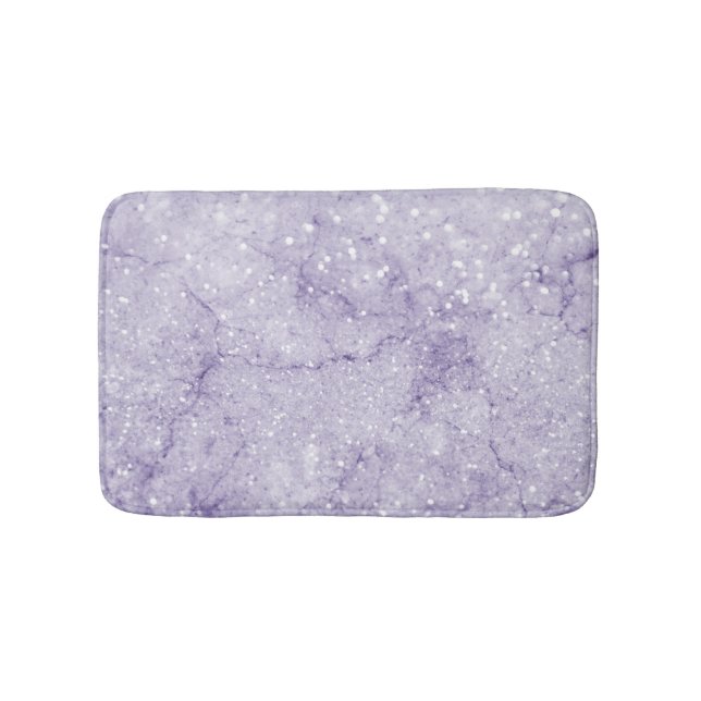 Tapis De Bain Élégant marbre à parties scintillant violet chic (Devant)