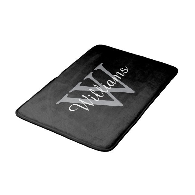 Tapis De Bain Elegant Monogram Script Name (Angle)
