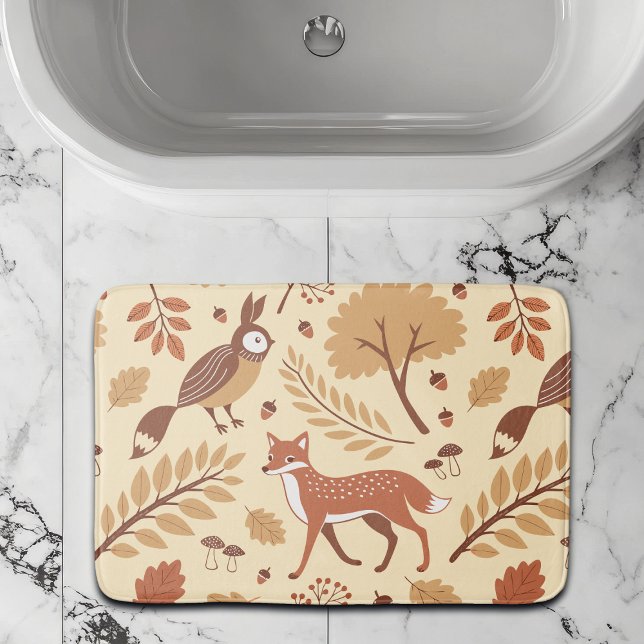 Tapis De Bain Élégant Motif d'automne scandinave (Créateur téléchargé)