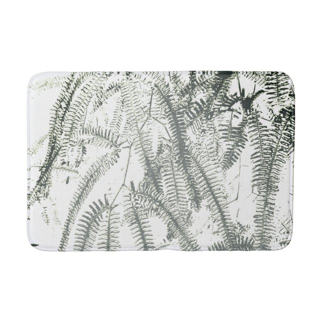 Tapis De Bain Élégant motif de fougères vert clair mat (Devant)