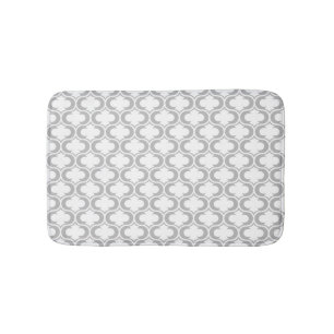 Tapis De Bain Élégant Motif en treillis blanc gris clair