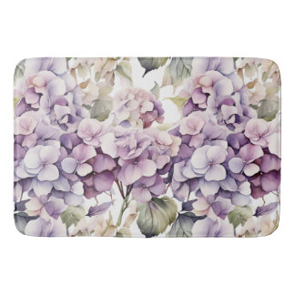 Tapis De Bain Elegant pink purple watercolor hydrangeas 
