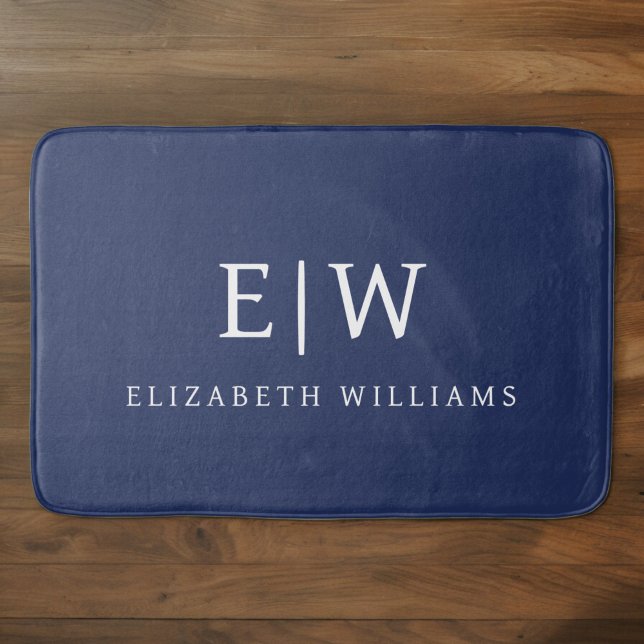 Tapis De Bain Élégant professionnel simple Monogramme minimalist (Créateur téléchargé)