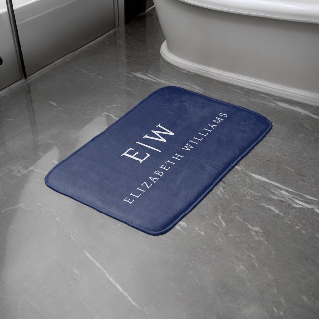 Tapis De Bain Élégant professionnel simple Monogramme minimalist (Créateur téléchargé)