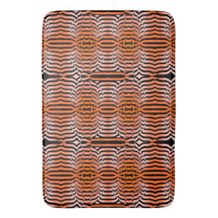Tapis De Bain Elegant psychédélique orange noir Tiger Skin Print