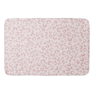 Tapis De Bain Élégant Rose Parties scintillant d'or Leopard Po
