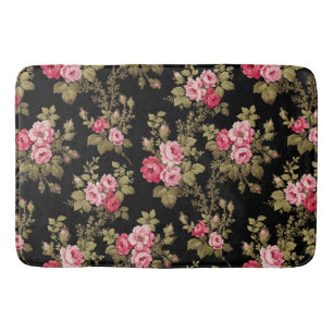 Tapis De Bain Élégant rose Vintage Roses-Black Arrière - plan
