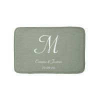 Élégant Sage Green Monogramme Nom Nouveaux mariés