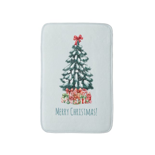 Tapis De Bain Elegant Snowy Christmas Tree (Devant (Vertical))