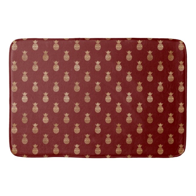 Tapis De Bain Élégant vin et ananas en or (Devant)