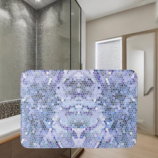 Tapis De Bain Elégante mosaïque bleue glace, moderne (Créateur téléchargé)