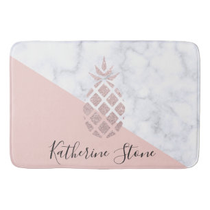 Tapis De Bain Elégante parties scintillant rose en or blanc marb