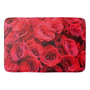 Tapis De Bain Élégante rose rouge fleurs rouges rouge floral rou