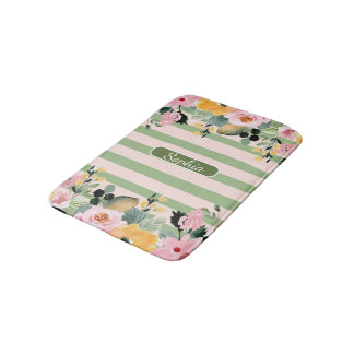 Tapis De Bain Élégantes fleurs vertes bio Art pour cadeaux