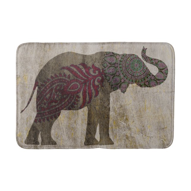 Tapis De Bain Éléphant de tribal de zen (Devant)